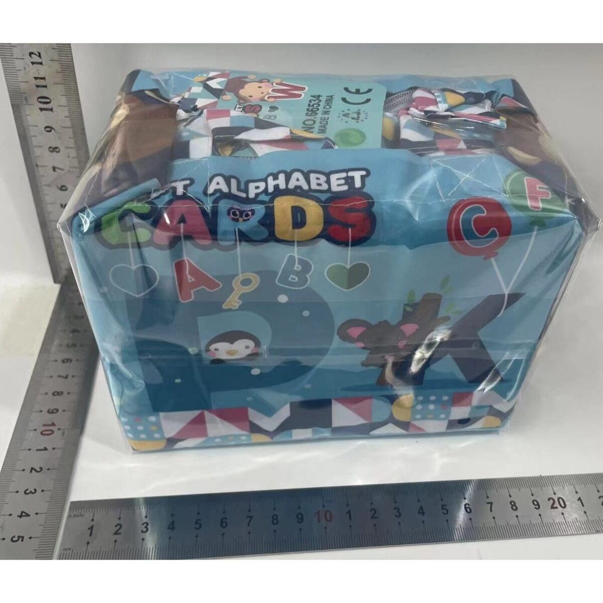 Set 26 Carduri din Panza cu Doua Fete, Embo, Model Litere, Educational, Interactiv, Saculet Inclus, Multicolor - imagine 11