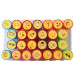 Set 26 Stampile, Embo, pentru Copii 4-6 Ani, Model Fete Zambitoare Emoji, 20 x 10 x 2 cm, Multicolor
