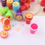Set 26 Stampile, Embo, pentru Copii 4-6 Ani, Model Fete Zambitoare Emoji, 20 x 10 x 2 cm, Multicolor - imagine 4