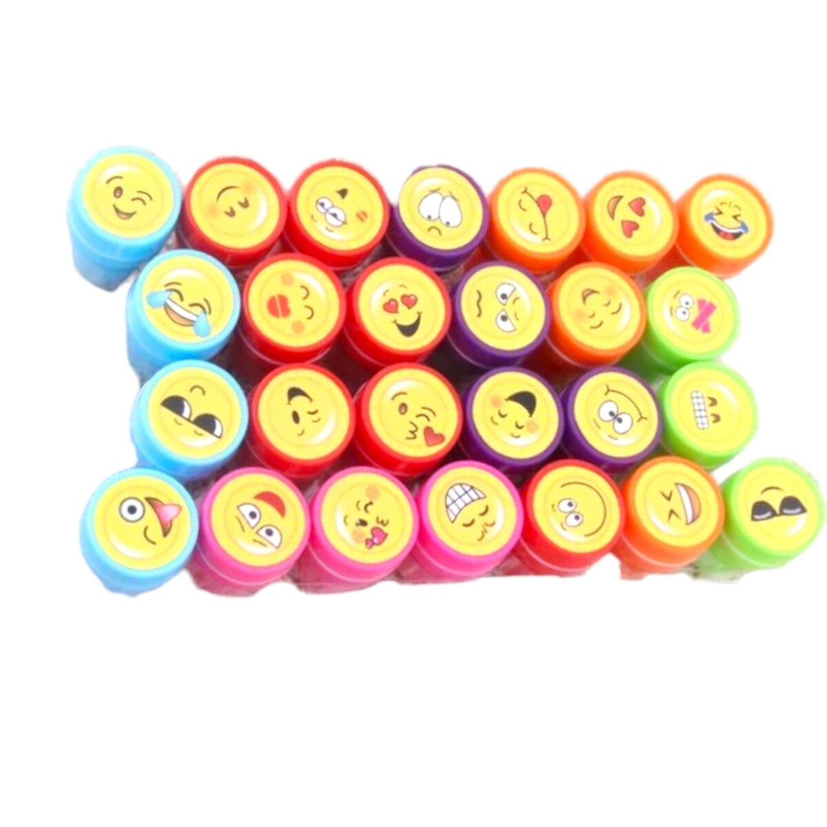 Set 26 Stampile, Embo, pentru Copii 4-6 Ani, Model Fete Zambitoare Emoji, 20 x 10 x 2 cm, Multicolor - imagine 3