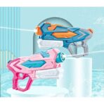 Set 2x Pistol cu Apa pentru Copii, Rezervor, Pentru Piscina/Plaja, Embo, 6ani+, Roz + Albastru, 4 duze, 900 ML - imagine 4