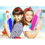 Set 2x Pistol cu Apa pentru Copii, Rezervor, Pentru Piscina/Plaja, Embo, 6ani+, Roz + Albastru, 600 ML - imagine 9