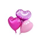 Set 3 Baloane din Folie Metalizata, Embo, Figurina Inima, Tema Ziua Indragostitilor, 45 cm, Ambalaj Individual, Pai Inclus, Umflare cu Aer sau Heliu, Roz - imagine 11
