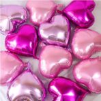 Set 3 Baloane din Folie Metalizata, Embo, Figurina Inima, Tema Ziua Indragostitilor, 45 cm, Ambalaj Individual, Pai Inclus, Umflare cu Aer sau Heliu, Roz - imagine 12