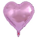 Set 3 Baloane din Folie Metalizata, Embo, Figurina Inima, Tema Ziua Indragostitilor, 45 cm, Ambalaj Individual, Pai Inclus, Umflare cu Aer sau Heliu, Roz - imagine 2