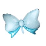 Set 3 Baloane din Folie Metalizata, Embo, Figurine Carucior, Inima, Fundita, Tema Botez, 45 cm, Ambalaj Individual, Pai Inclus, Umflare cu Aer sau Heliu, Albastru - imagine 3