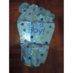 Set 3 Baloane din Folie Metalizata, Embo, Figurine Picior 46x79 cm, Inima 45cm, Stea 45cm, Model It's a Boy, Tema Gender Reveal, Ambalaj Individual, Pai Inclus, Umflare cu Aer sau Heliu, Albastru - imagine 8