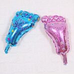 Set 3 Baloane din Folie Metalizata, Embo, Figurine Picior 46x79 cm, Inima 45 cm, Stea 45cm, Model It's a Girl, Tema Gender Reveal, Ambalaj Individual, Pai Inclus, Umflare cu Aer sau Heliu, Roz - imagine 6