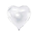 Set 3 Baloane din Folie Metalizata, Embo, Model Inimi, Tema Ziua Indragostitilor, 45 cm, 2 Rosii, 1 Alb, Ambalaj Individual, Pai Inclus, Umflare cu Aer sau Heliu, Alb/Rosu - imagine 3