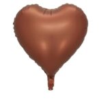 Set 3 Baloane din Folie Metalizata, Embo, Figurine Inimi, Tema Ziua Indragostitilor, 45 cm, Ambalaj Individual, Pai Inclus, Umflare cu Aer sau Heliu, Crem/Maro - imagine 2