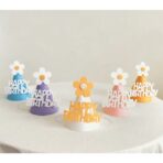 Set 3 Coifuri Happy Birthday, Embo, pentru Petrecere, Tematica Aniversare, cu Floare din Spuma, Multicolor - imagine 3