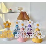 Set 3 Coifuri Happy Birthday, Embo, pentru Petrecere, Tematica Aniversare, cu Floare din Spuma, Multicolor - imagine 4