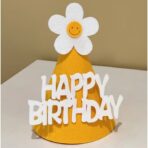 Set 3 Coifuri Happy Birthday, Embo, pentru Petrecere, Tematica Aniversare, cu Floare din Spuma, Multicolor - imagine 6