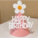 Set 3 Coifuri Happy Birthday, Embo, pentru Petrecere, Tematica Aniversare, cu Floare din Spuma, Multicolor - imagine 7