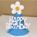 Set 3 Coifuri Happy Birthday, Embo, pentru Petrecere, Tematica Aniversare, cu Floare din Spuma, Multicolor - imagine 8