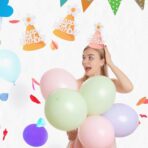 Set 3 Coifuri Happy Birthday, Embo, pentru Petrecere, Tematica Aniversare, cu Floare din Spuma, Multicolor - imagine 10