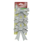 Set 3 fundite pentru brad, Argintii, 10 x 11 cm, din poliester, Embo