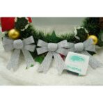 Set 3 fundite pentru brad, Argintii, cu sclipici, 10 x 11 cm, din poliester, Embo - imagine 4