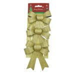 Set 3 fundite pentru brad, Aurii, 10 x 11 cm, din poliester, Embo