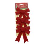 Set 3 fundite pentru brad, Rosii, 10 x 11 cm, din poliester, Embo