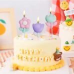 Set 3 Lumanari, Embo, Tema Flori, Model 1, din Parafina, Multicolor - imagine 7