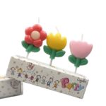 Set 3 Lumanari, Embo, Tema Flori, Model 3, din Parafina, Multicolor