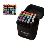 Set 30 Markere, Embo, pe Baza de Ulei, Dublu Capat, Subtire 1mm si Gros 6 mm, Geanta Depozitare, 15 cm, Multicolor