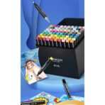 Set 30 Markere, Embo, pe Baza de Ulei, Dublu Capat, Subtire 1mm si Gros 6 mm, Geanta Depozitare, 15 cm, Multicolor - imagine 4