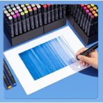 Set 30 Markere, Embo, pe Baza de Ulei, Dublu Capat, Subtire 1mm si Gros 6 mm, Geanta Depozitare, 15 cm, Multicolor - imagine 6