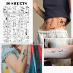 Set 30 Tatuaje Temporare, Embo, pe Baza de Apa, Model 5, Negru - imagine 2