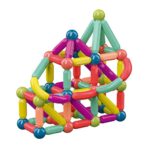 Set 36 piese magnetice de constructie, Embo, Forme geometrice, Multicolor - imagine 3