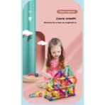 Set 36 piese magnetice de constructie, Embo, Forme geometrice, Multicolor - imagine 4