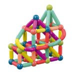 Set 36 piese magnetice de constructie, Embo, Forme geometrice, Multicolor