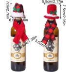 Set 2 accesorii decorative pentru sticlele de vin, tematica Craciun, material textil/poliester, multicolor - imagine 4