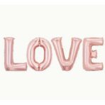 Set 4 Baloane din Folie Metalizata, Embo, Figurine Litere, Model Scris Love, Tema Iubire, 80 cm, Ambalaj Individual, Pai Inclus, Umflare cu Aer sau Heliu, Roz - imagine 7