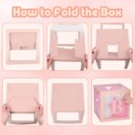 Set 4 Cutii pentru Baloane, Embo, Model Scris Love, Tematica Iubire, Cuburi Decorative din Plastic, Accesorii pentru Petrecere, 30 x30 cm, Transparente Contur Roz - imagine 8