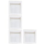 Set 4 Cutii pentru Baloane, Embo, Model Simplu, Tematica Aniversare, Cuburi Decorative din Plastic, Accesorii pentru Petrecere, 30 x30 cm, Transparente Contur Alb