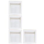 Set 4 Cutii pentru Baloane, Embo, Model Simplu, Tematica Aniversare, Cuburi Decorative din Plastic, Accesorii pentru Petrecere, 30 x30 cm, Transparente Contur Alb