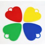 Set 4 Greutati pentru Baloanele cu Heliu, Embo, 32 grame, 8 grame Fiecare, Plastic, Forma Inima, Multicolor - imagine 3