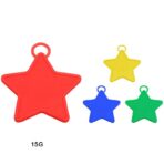 Set 4 Greutati pentru Baloanele cu Heliu, Embo, 60 grame, 15 grame fiecare, Plastic, Forma Stelute, Multicolor - imagine 3