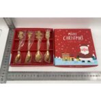 Set 4 Lingurite, Embo, Tema Craciun, din Otel Inoxidabil, 4 Modele Festive, Cutie Cadou, 14 x 14 x 2.5 cm, Auriu - imagine 7