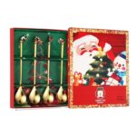 Set 4 Lingurite, Embo, Tema Craciun, Model Carry The Merry, 4 Modele Tip Pandantiv, din Otel Inoxidabil, 19 x 16 x 2 cm, Multicolor