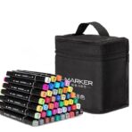 Set 40 Markere, Embo, pe Baza de Ulei, Dublu Capat, Subtire 1mm si Gros 6 mm, Geanta Depozitare, 15 cm, Multicolor