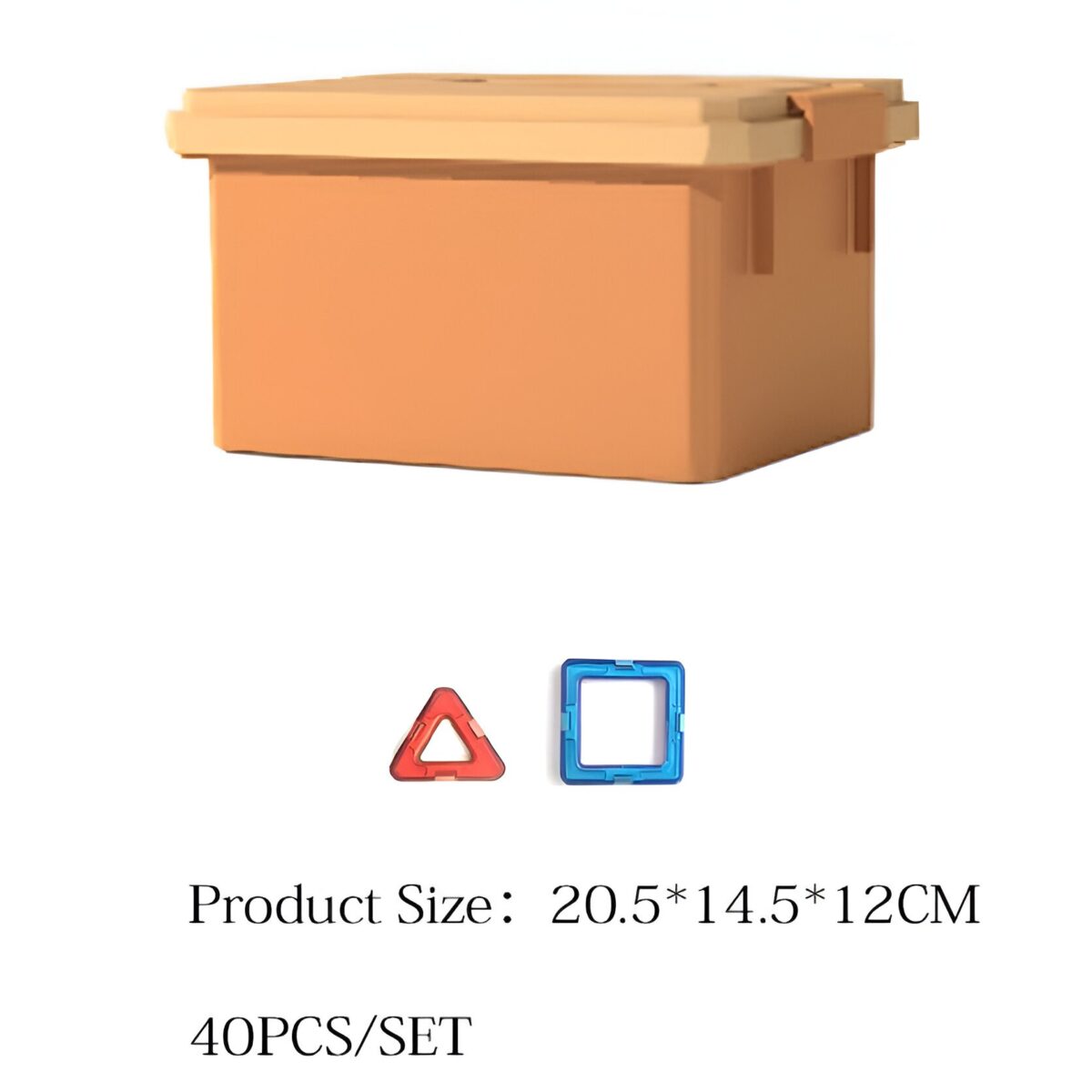 Set 40 Piese Magnetice de Constructie, Embo, Piese Mici, Magnetic Blocks, Forme Geometrice, 3 Ani, ABS, Magnet, 20.5 x 14.5 x 12 cm, Multicolor - imagine 3