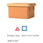 Set 40 Piese Magnetice de Constructie, Embo, Piese Mici, Magnetic Blocks, Forme Geometrice, 3 Ani, ABS, Magnet, 20.5 x 14.5 x 12 cm, Multicolor - imagine 3