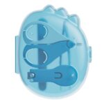 Set 4in1 de Ingrijire Unghii pentru Bebelusi, Embo, Cutie de Depozitare Dinozaur Transparent, 0-6 Ani, 11.5 x 9 x 3 cm, Albastru
