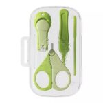 Set 4in1 de Ingrijire Unghii pentru Bebelusi, Embo, Cutie de Depozitare Texturata, 0-6 Ani, 13.6x8x2 cm, Verde
