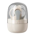 Set 4in1 de Ingrijire Unghii pentru Bebelusi, Embo, Cutie de Depozitare Tip Borcan, 0-6 Ani, 10 x 7 x 6 cm, Alb/Gri