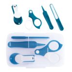 Set 4in1 de Ingrijire Unghii pentru Bebelusi, Embo, Cutie de Depozitare Transparenta, 0-6 Ani, 13.6x8x2 cm, Albastru Marin - imagine 2