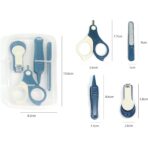 Set 4in1 de Ingrijire Unghii pentru Bebelusi, Embo, Cutie de Depozitare Transparenta, 0-6 Ani, 13.6x8x2 cm, Albastru Marin - imagine 3